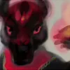 赤い目と黒い顔